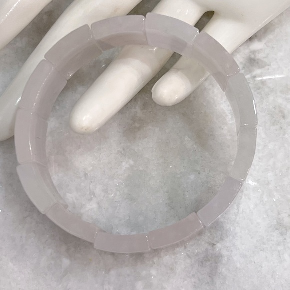 Natural Jade Thick Stretch Bracelet - Picture 4 of 12